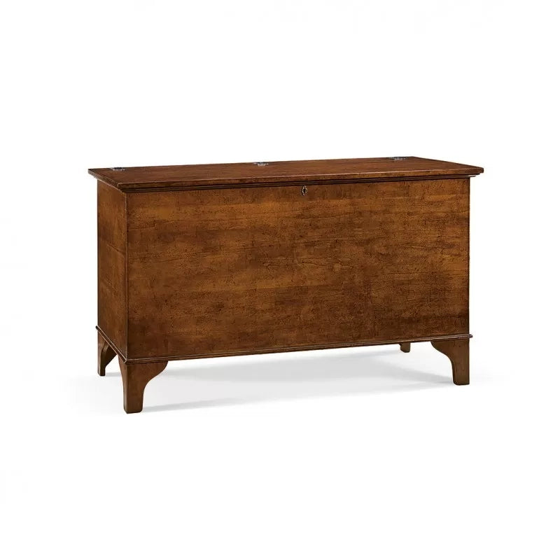 Cassapanca arte povera con serratura legno tinta noce 137x57x80 (2135) - Mobili 2G