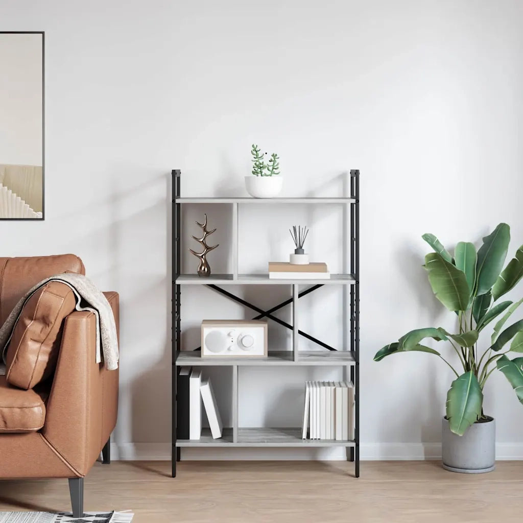 Libreria Grigio Sonoma 75 x 30 x 123,5 cm Legno multistrato 883967