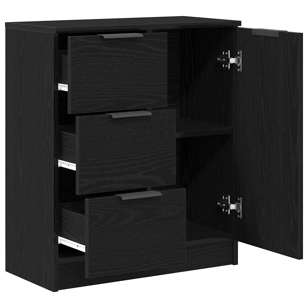 Credenza-Buffet-Armadio da cucina Rovere Nero 60 x 30 x 70 cm Legno multistrato 819703