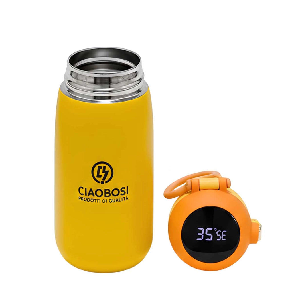 Borraccia termica da 420 ml per bambini con display digitale Giallo Avizar