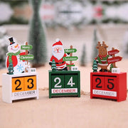Trade Shop - Calendario Dell'avvento Babbo Natale In Legno Datario Data Decorazioni Natalizie -