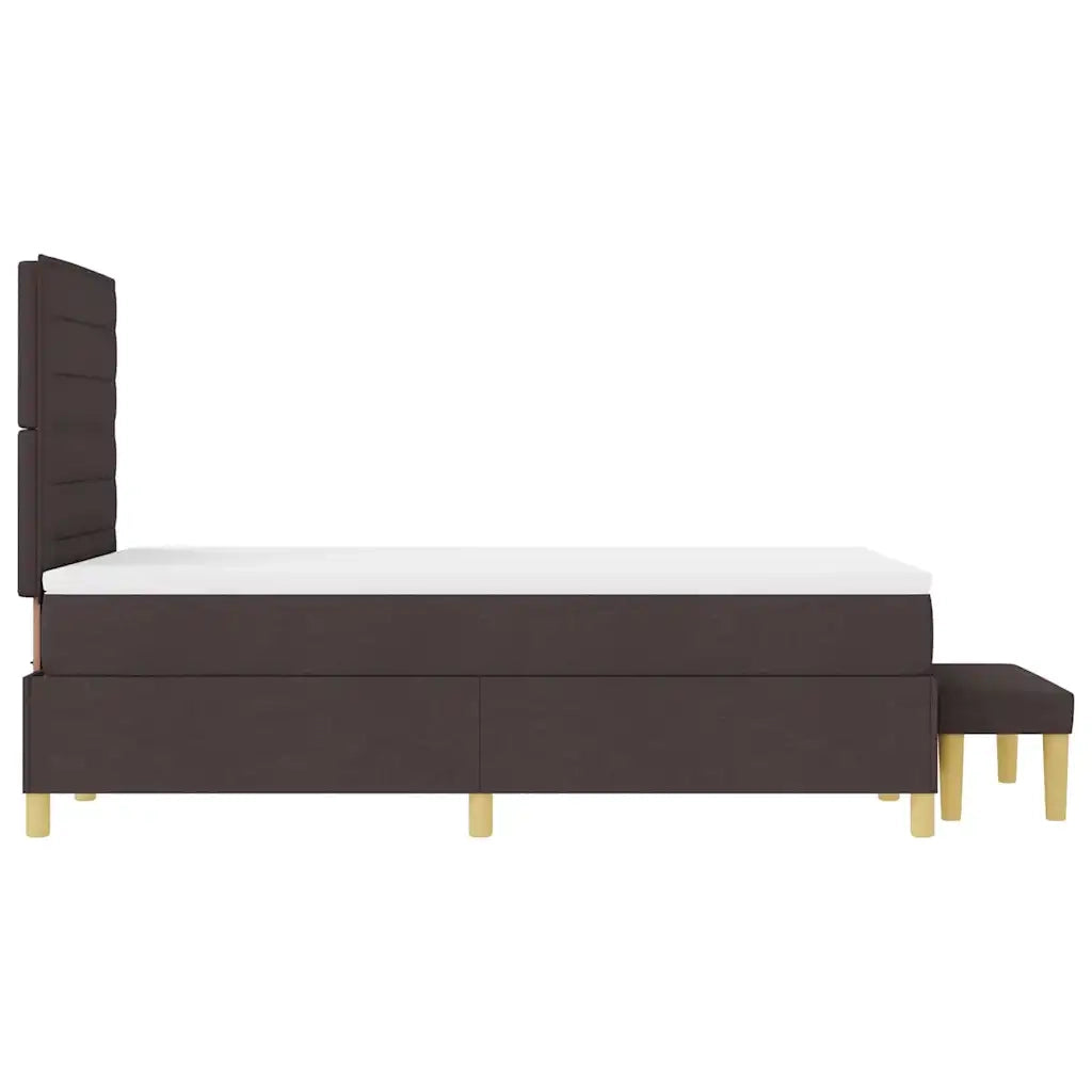 Letto a molle con testiera Marrone scuro 200 x 120 cm Tessuto 3344215