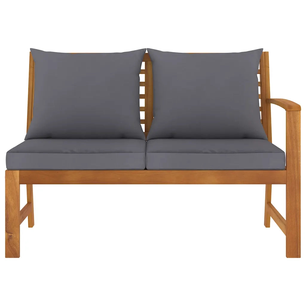 Panchina da Giardino | Panca da Giardino 114,5cm con Cuscino Grigio Massello di Acacia