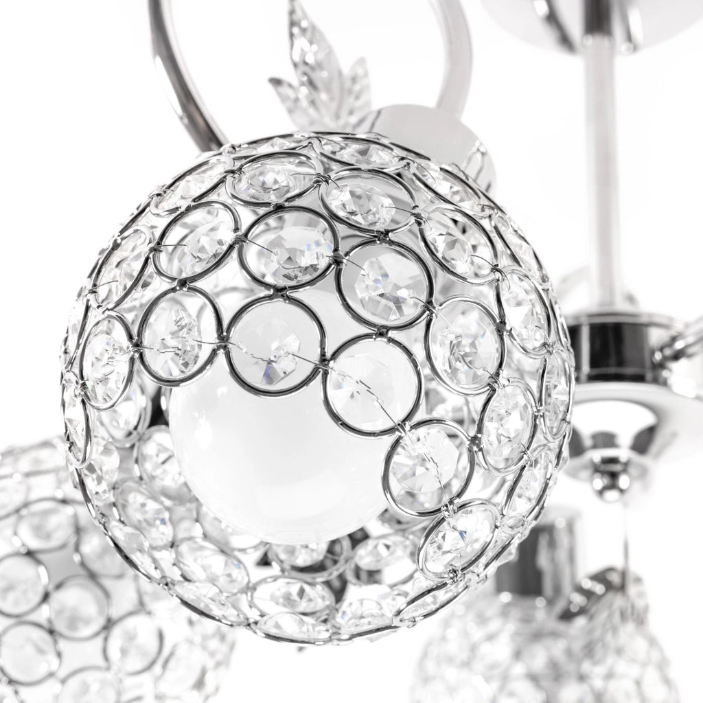 Lampadario In Cristallo Con Foglie In Metallo APP636-5C