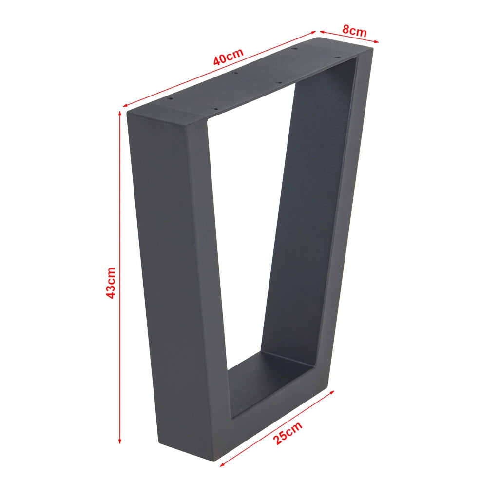 Set di 2 gambe per tavolo da arredamento moderno acciaio 43 x 40 cm nero 03_0009671