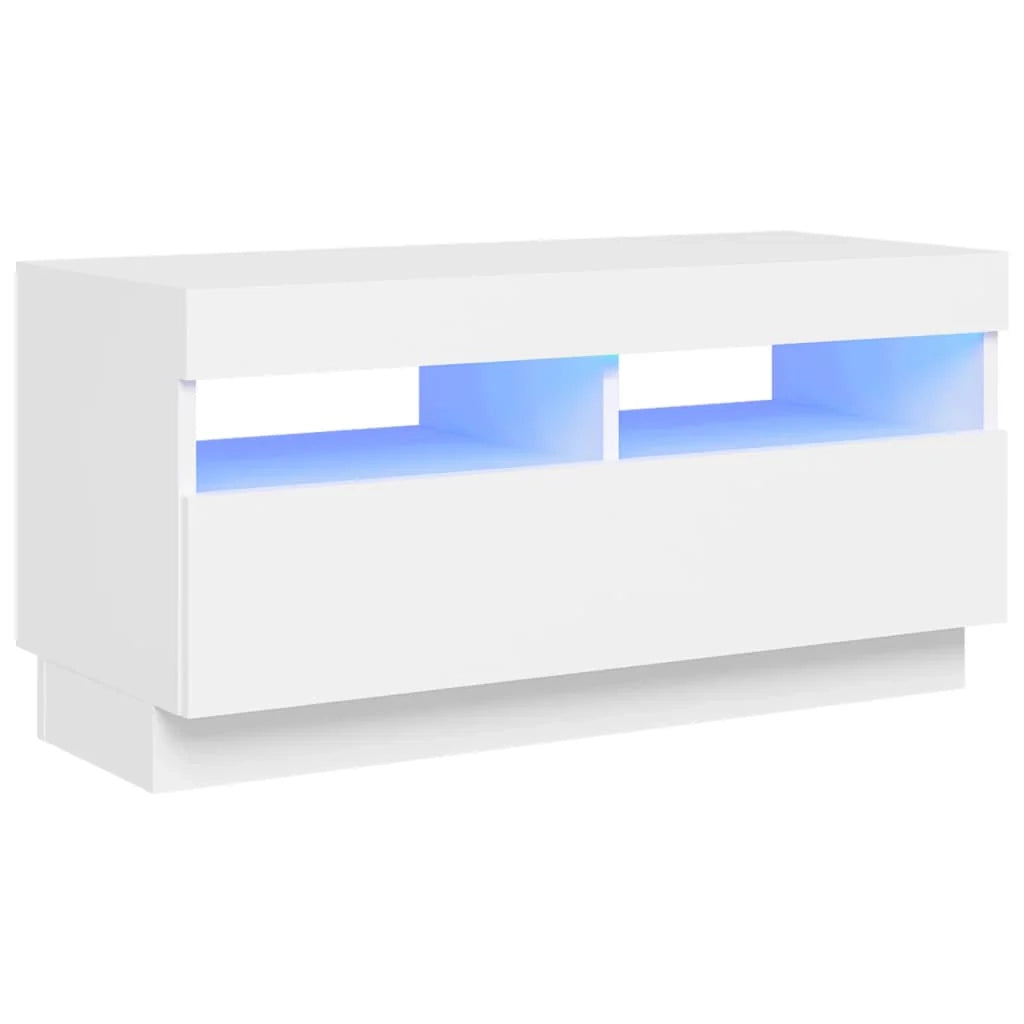 Mobile TV multimediale scaffale TV credenza mobile TV per sala da pranzo soggiorno camera da letto con luci LED 80 x 35 x 40 cm bianco 02_0026617