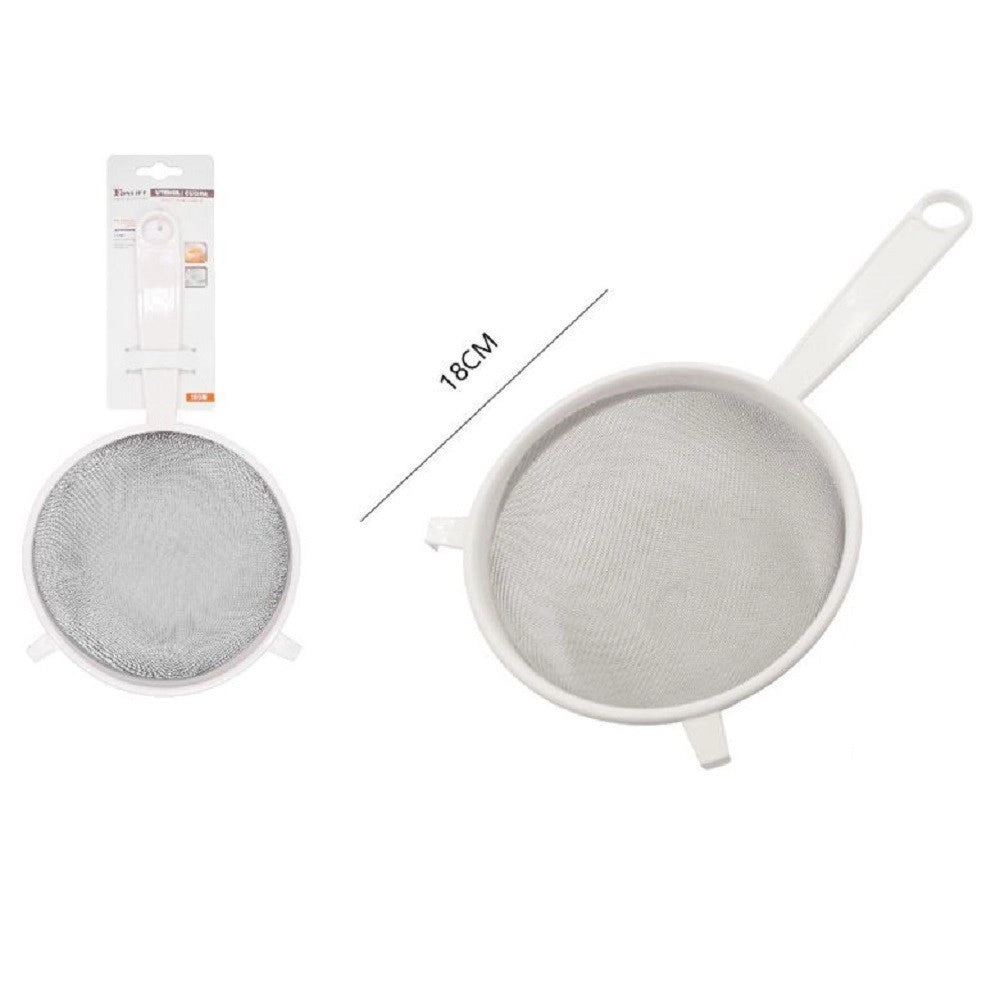 Trade Shop - Colino Setaccio Passino A Rete In Plastica Resina ø18cm Da Cucina Gancio 50544 -