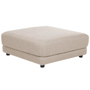 Ottomana poggiapiedi in tessuto poliestere beige imbottito quadrato elemento di divano moderno minimalista