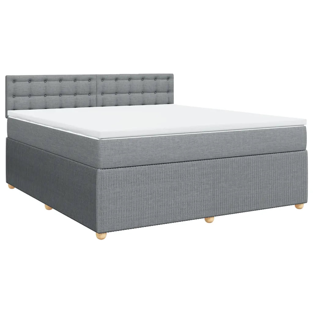 Giroletto a Molle con Materasso Grigio Chiaro180x200 cm Tessuto