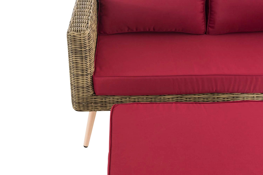2er Sofa Molde mit FuЯhocker Rundrattan natura 45 cm (Hellbraun) 5
