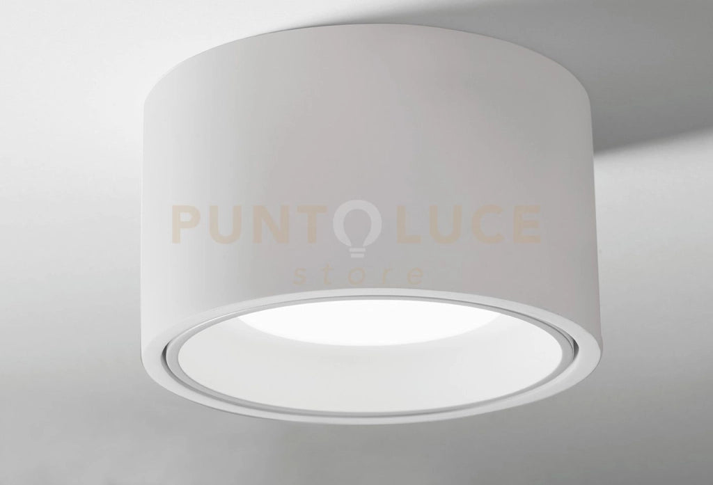 NASSO lampada da Soffitto 1 Luce Tonda in gesso e alluminio bianco d.12cm attacco GX53