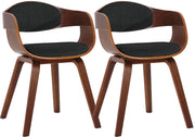 Set di 2 sedie Kingston in tessuto Noce/nero