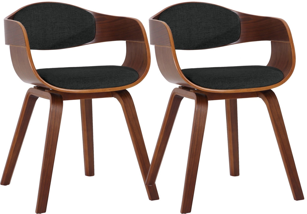 Set di 2 sedie Kingston in tessuto Noce/nero