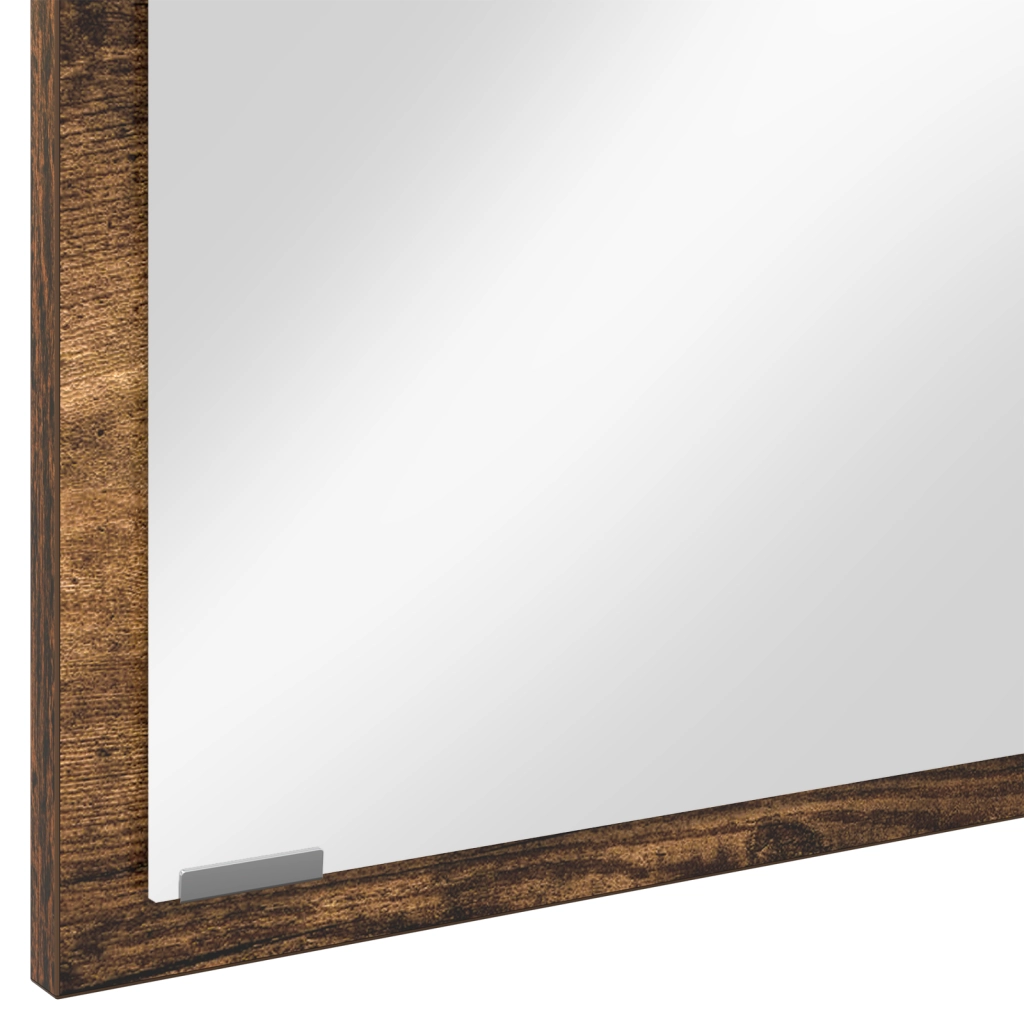 Specchio da bagno LED Rovere affumicato 90x8,5x37 cm Legno ingegnerizzato
