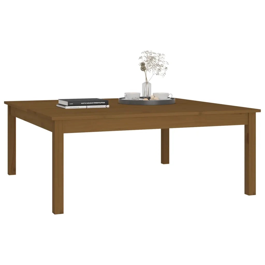 Tavolino da Salotto Marrone Cera 100x100x40 cm Legno di Pino 814292