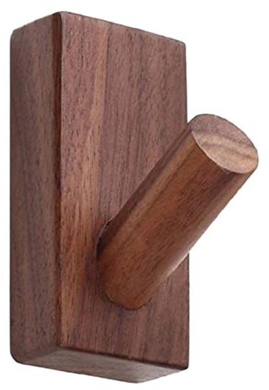 Montaggio di parete in legno con chiodo di fissaggio in noce, nero, con contenitore di stoccaggio e supporto a muro, realizzato con materiali ecocompatibili