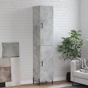 Credenza-Buffet-Armadio da cucina Grigio Cemento 34,5x34x180 cm in Legno Multistrato 160108