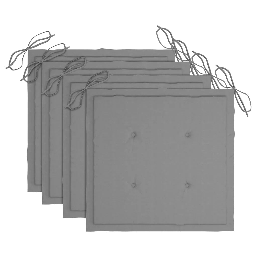 Sedie da Giardino con Cuscini 4 pz in Legno Massello di Acacia 3078471