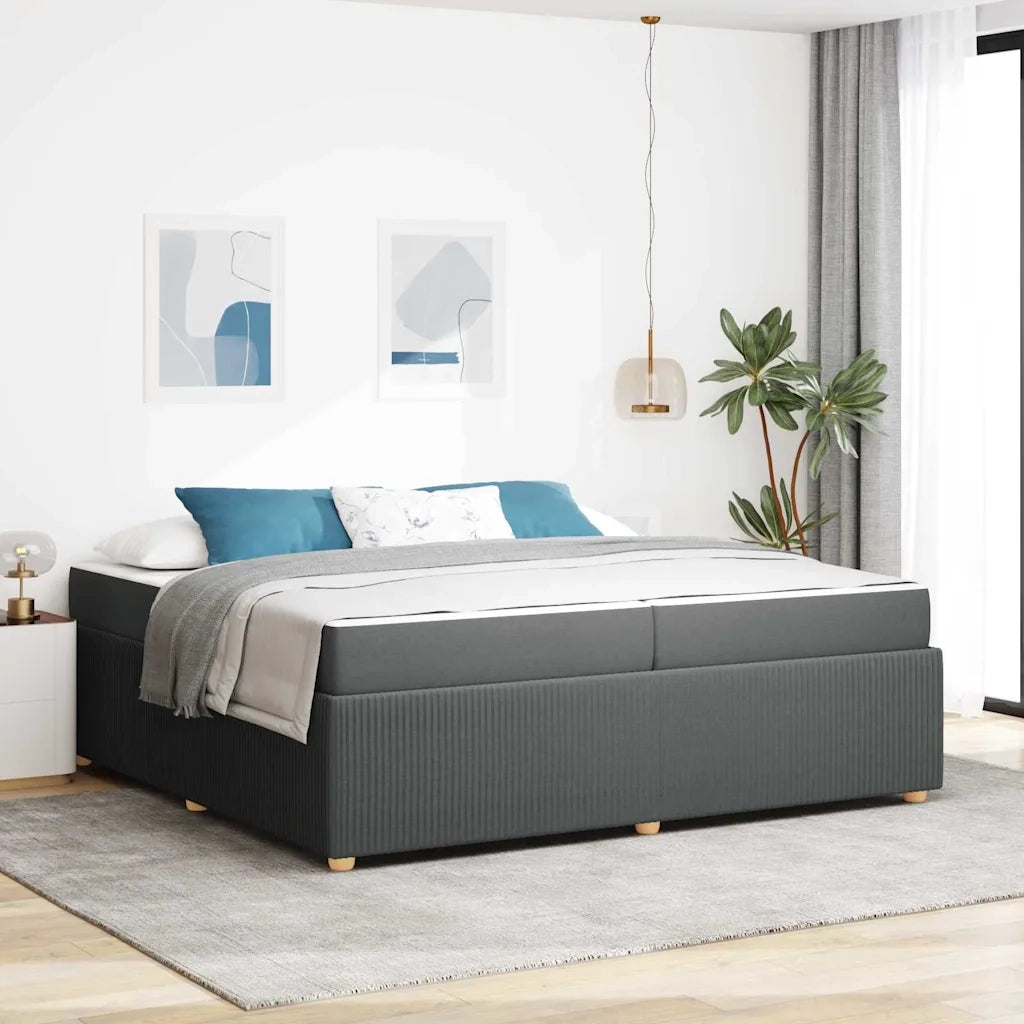 Struttura del letto Grigio scuro 200 x 200 cm Tessuto
