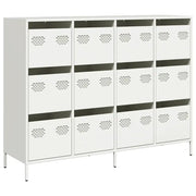 Credenza | Madia | Buffet da pranzo | Armadio da pranzo Bianca 135x39x103,5 cm in Acciaio Laminato a Freddo