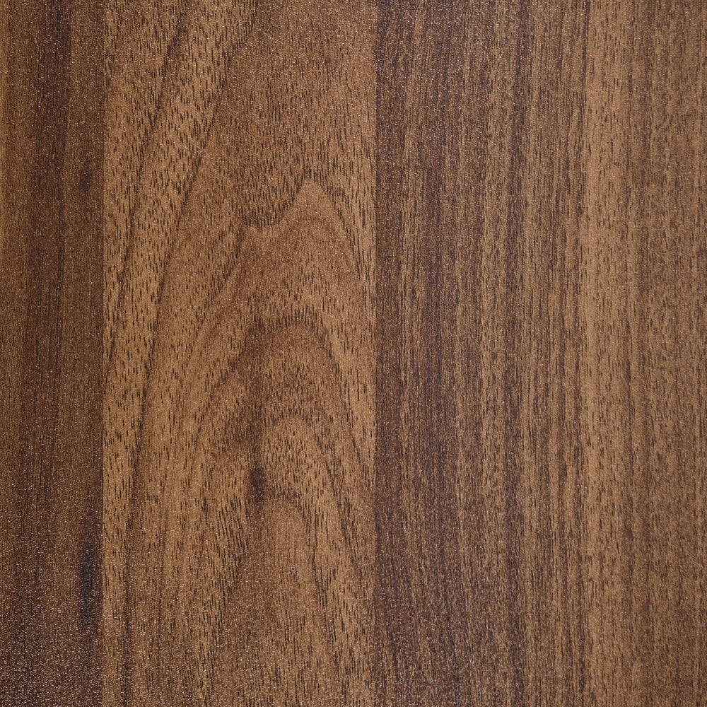 Comodino Marrone scuro MDF Gambe in metallo Cassetto Ripiano Motivo geometrico Comodino da camera da letto