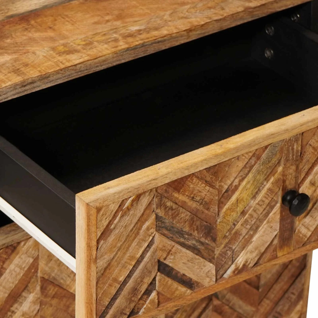Comodino | Armadio da Notte | Mobiletto da notte Marrone 50 x 33 x 60 cm Legno di mango massello