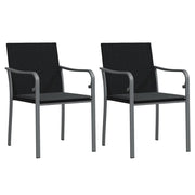 Sedie da Giardino con Cuscini 2 pz | Sedie da Esterno Neri 56x59x84cm in Polyrattan