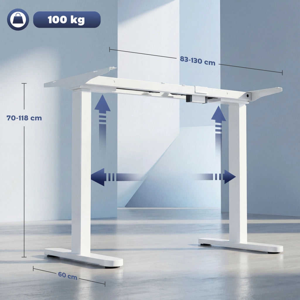 Scrivania Elettrica Regolabile in Altezza con Memoria ¨C Zephmum ¨C Bianco 120x60x70