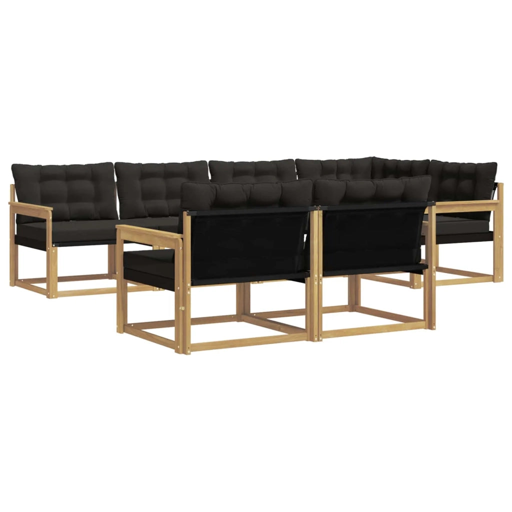 Set di divani da esterno 7 pz Bianco e Nero 3388774