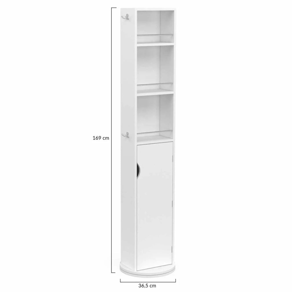 IDMarket - Mueble de baño blanco con espejo, armario y estantes