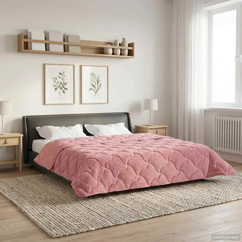 Duvet Invernale Rosa 200 x 240 cm Microfibra e Fleece Teddy 42026341