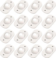 16 pezzi di ruote autoadesive bianche piccole per mobili - ruote a rotazione in plastica per elettrodomestici - adatte per piccoli mobili, contenitori di ripostiglio, bidoni della spazzatura.