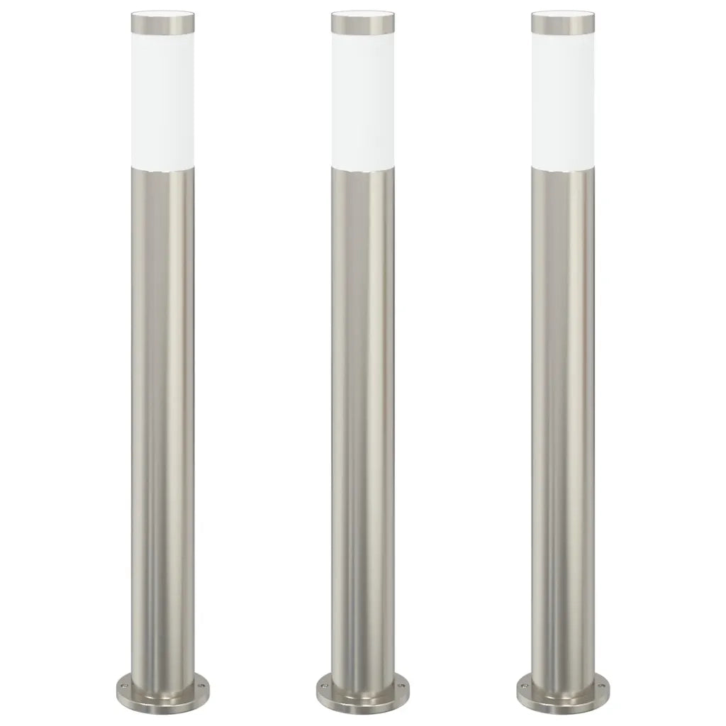 Lampioni a palo 3 pz 80 cm Acciaio Inox IP44 4006002