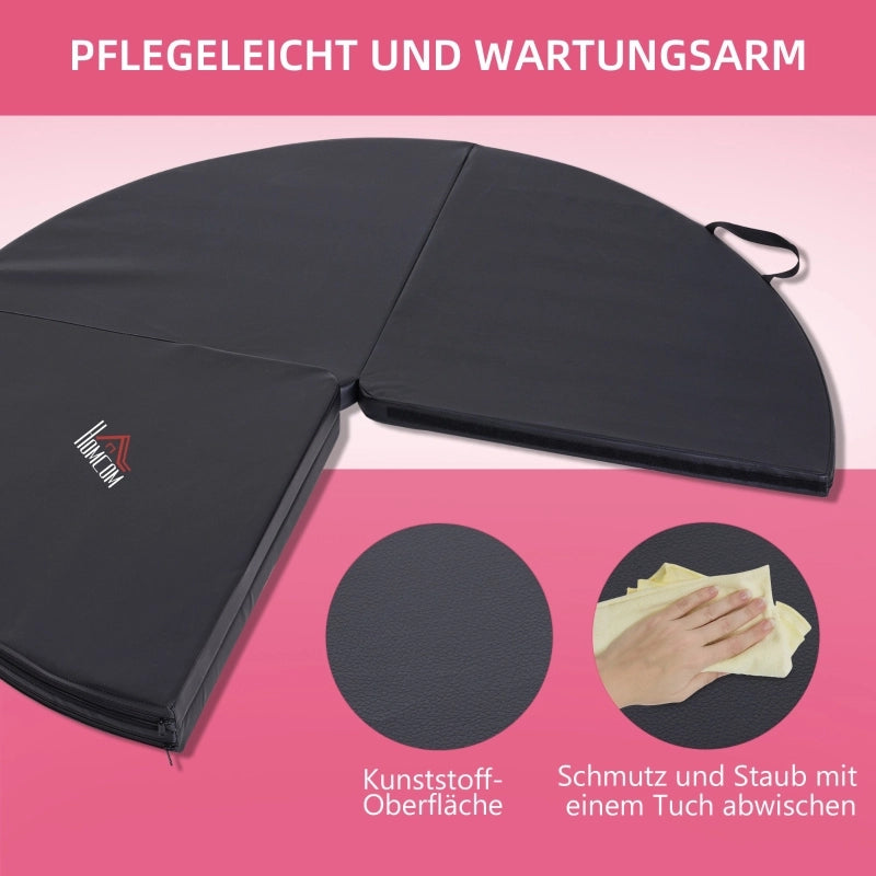 TAPPETO per Pole Dance pieghevole Ø 150 cm, plastica nera