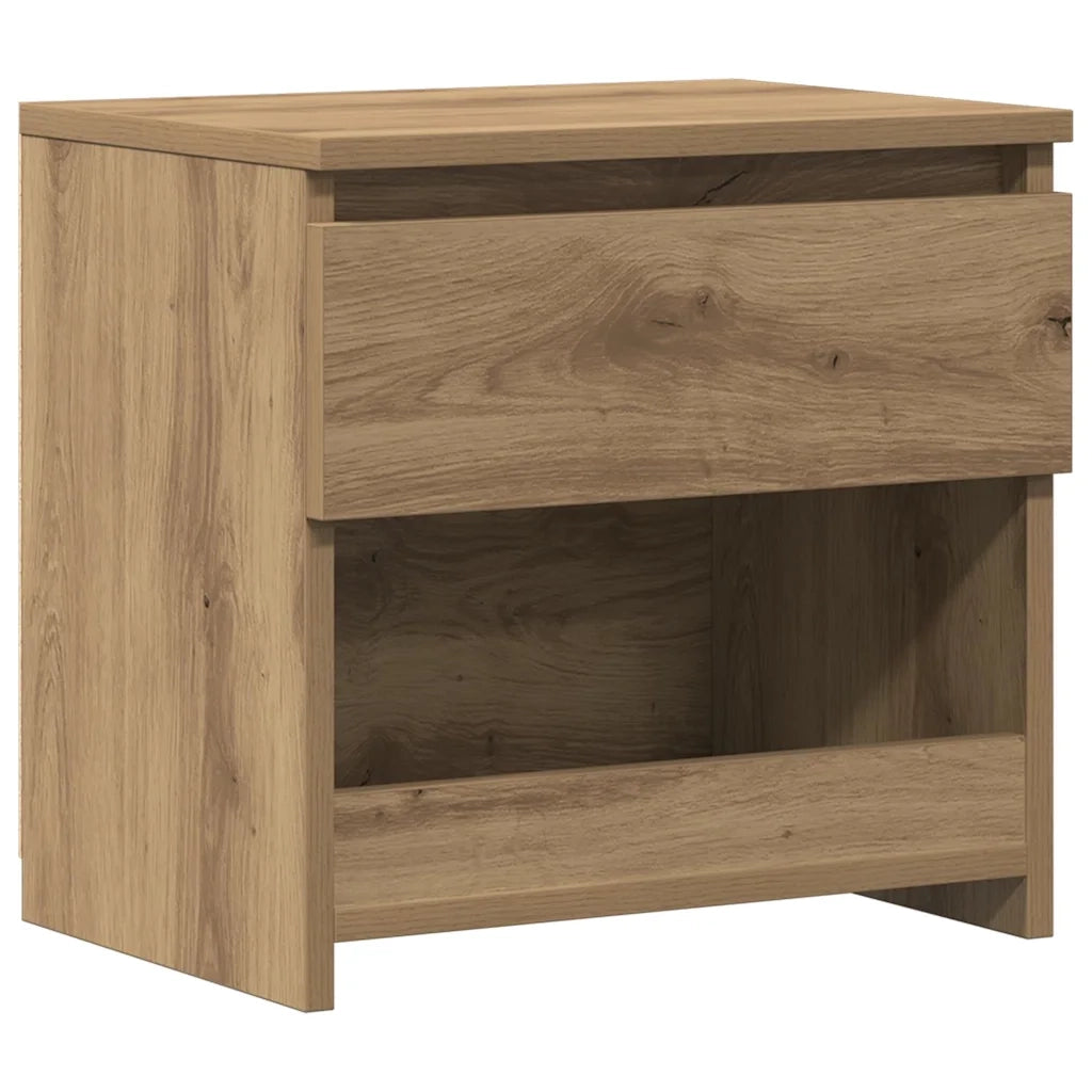 Comodino | Armadio da Notte | Mobiletto da notte Rovere Artigianale 40x30x39 cm in Legno Multistrato