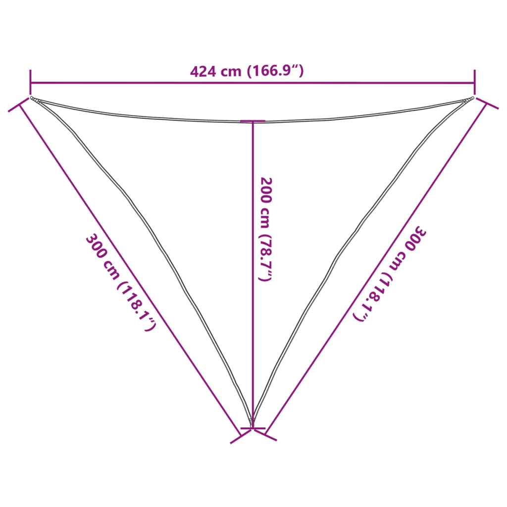 Vela Parasole Grigio Chiaro 3x3x4,24 m 100% Poliestere Oxford