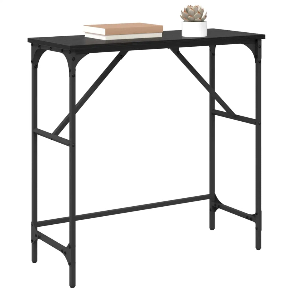 Tavolo consolle Rovere Nero 75 x 32 x 75 cm Legno multistrato 882210