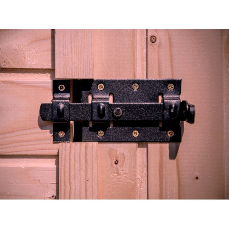Casetta da giardino in legno massello, pareti 28 mm – 200x200 cm – tetto bitumato e porta finestrata – DU2020.02N Foresta