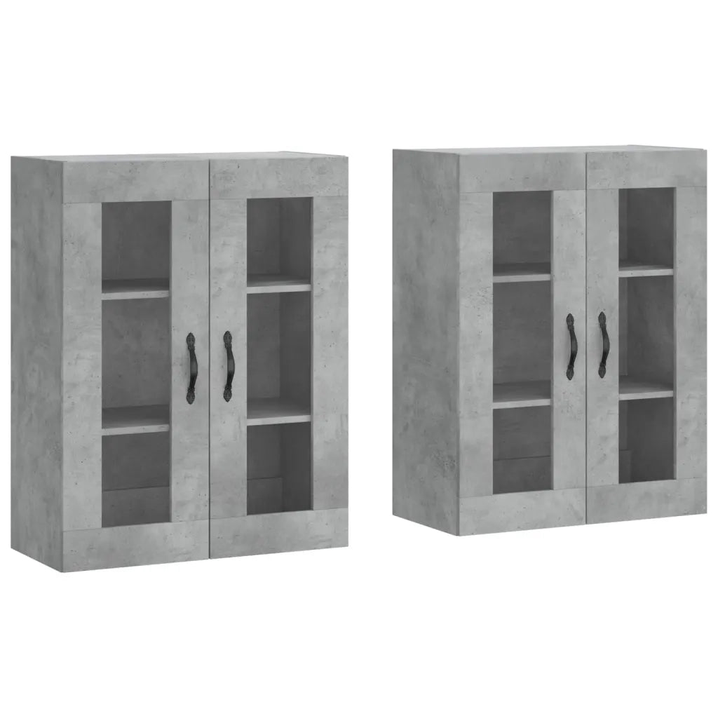 Armadietti a Parete 2 pz Grigio Cemento in Legno Multistrato CFW2613964