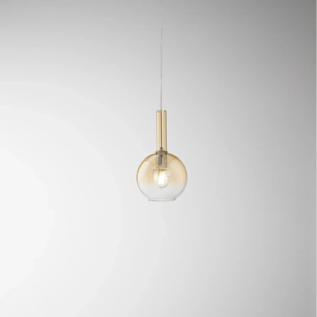 Sospensione Contemporanea Lollipop Vetro Ambra 1 Luce E27 Ip20 D20