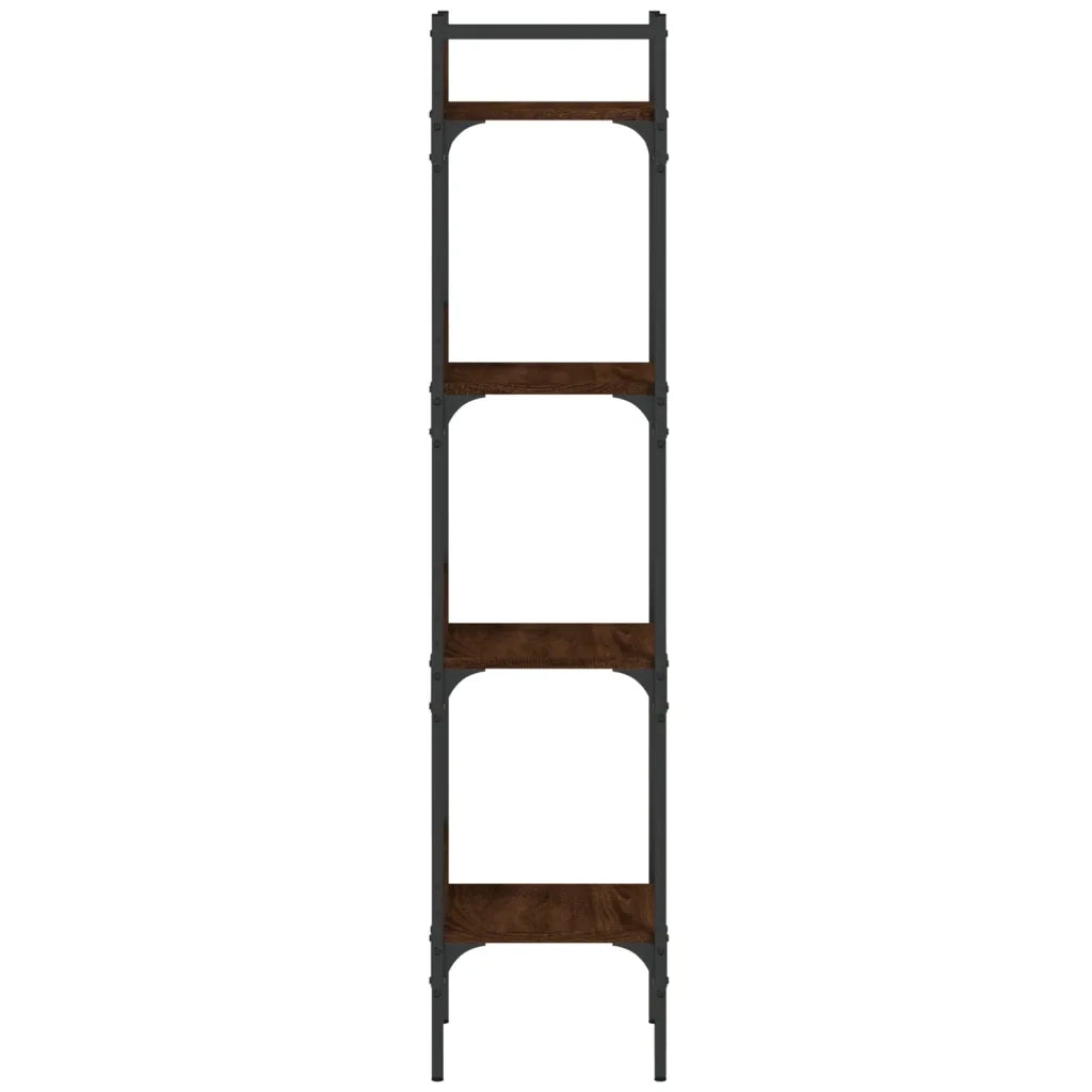 Libreria 4 Ripiani-Scaffale per Libri-Mobile di Stoccaggio Rovere Marrone 35x30x138,5 Legno Multistrato