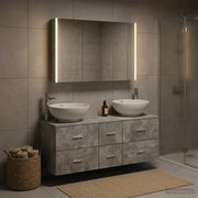 Set di mobili per il bagno 4 pcs Grigio Cemento 3406986