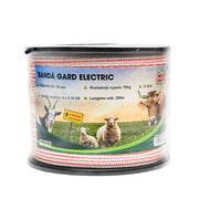 Nastro per recinto elettrico, Lunghezza 250 mt e Larghezza 10mm, 4x0.16mm SS, 13 Ohm/m, colore bianco-rosso, Recinzioni Elettriche Mezofarm