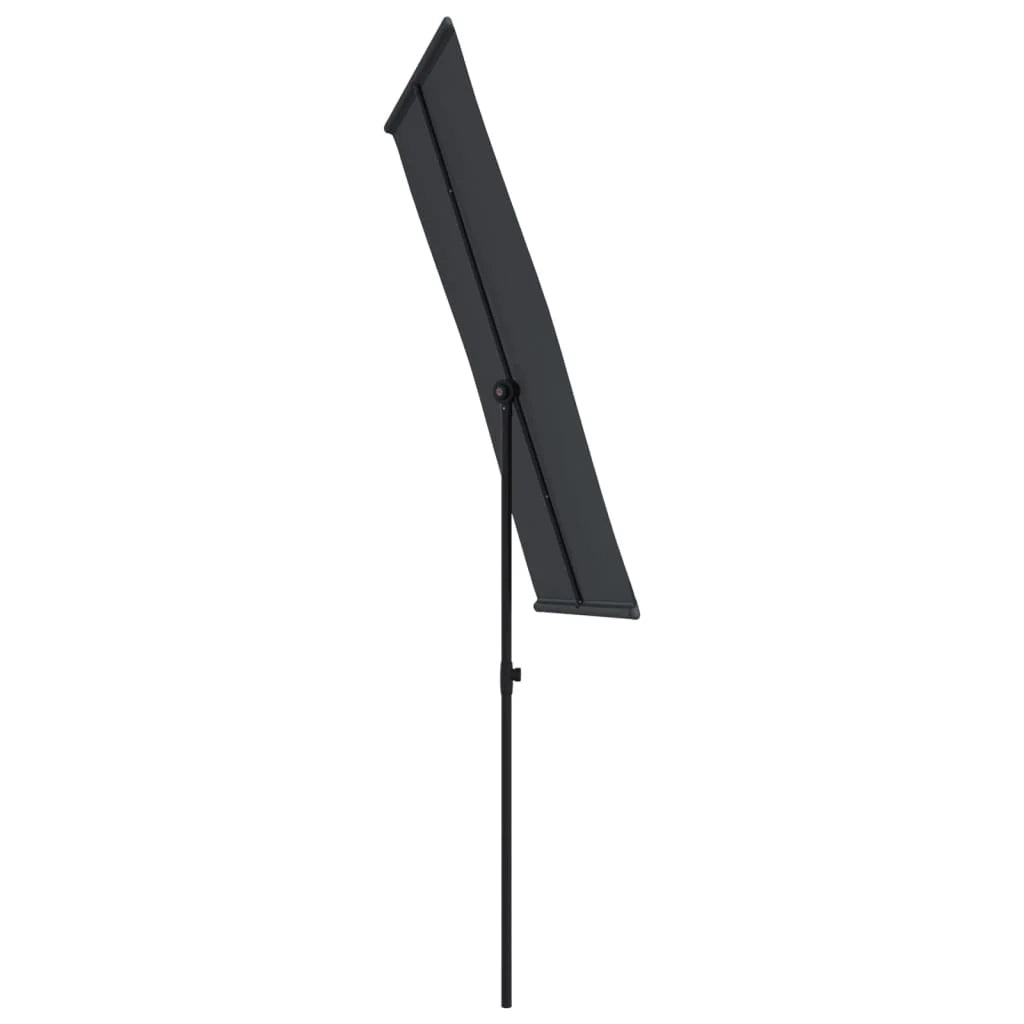 Ombrellone da esterno con palo in alluminio 180 x 130 cm nero 02_0008214