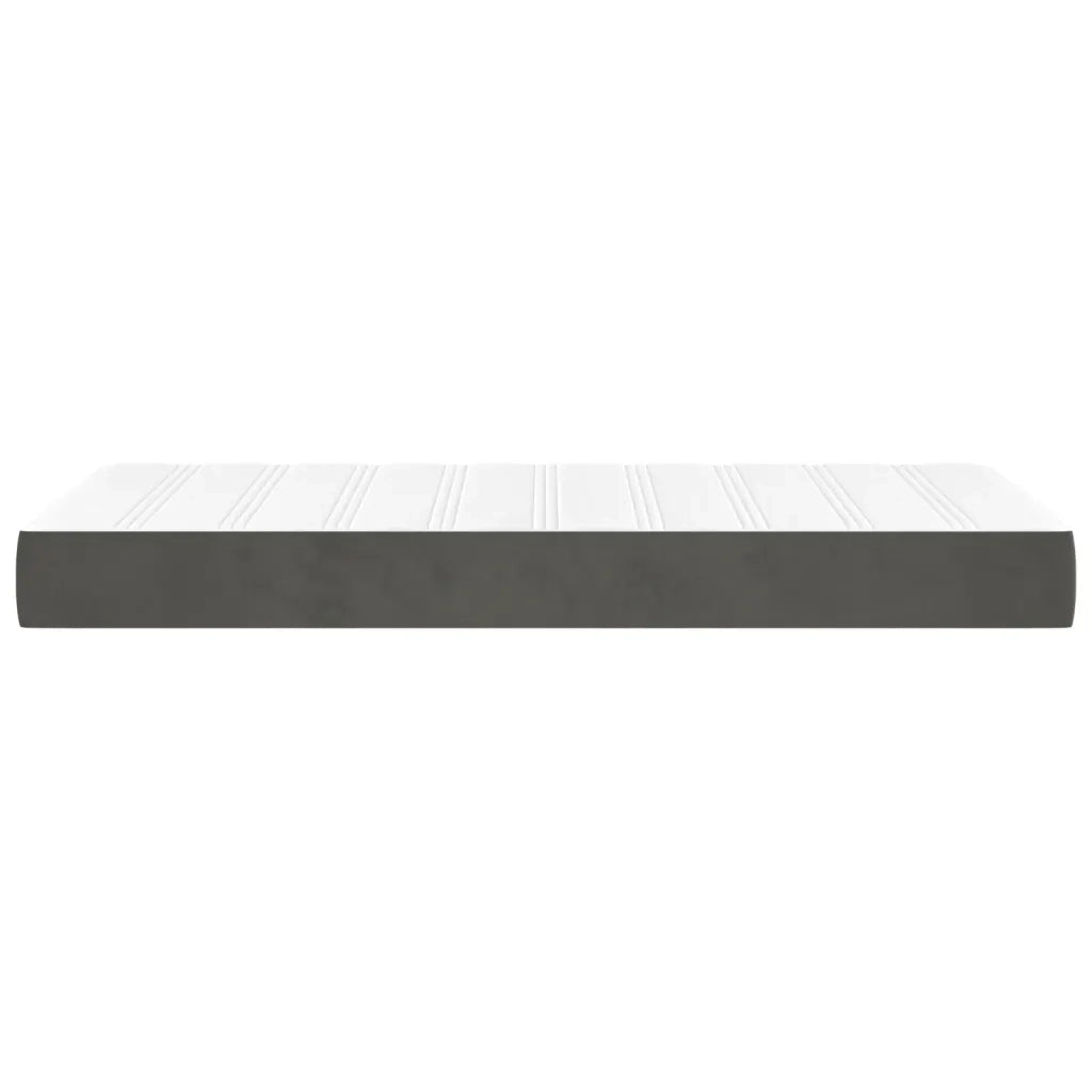 Materasso a Molle Insacchettate Rigidità Media Grigio Scuro 80x200x20 cm in Velluto 347689