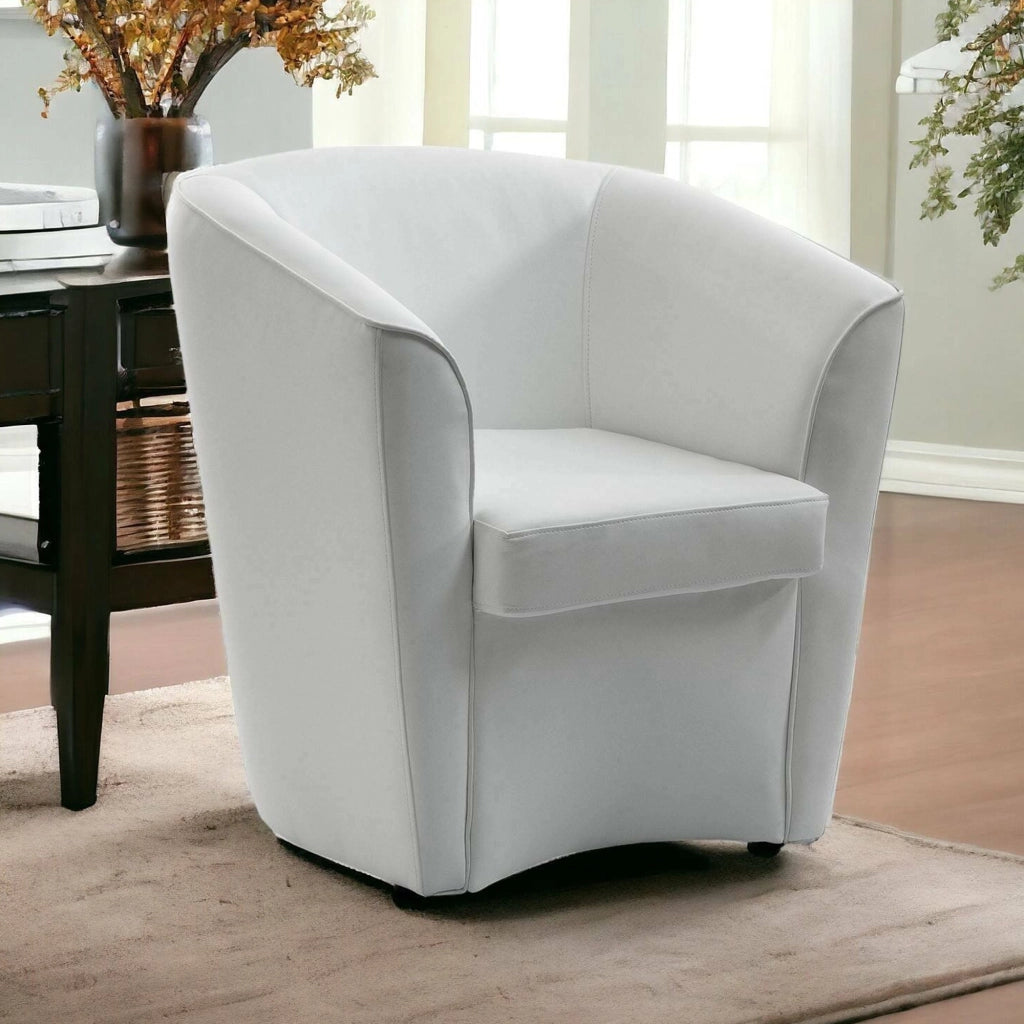 Poltrona Artello, Poltrona da salotto, 100% Made in Italy, Poltroncina relax in ecopelle, cm 70x60h74, Bianco