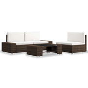Set Divani da Giardino 4 pz in Polyrattan Marrone cod mxl 39677