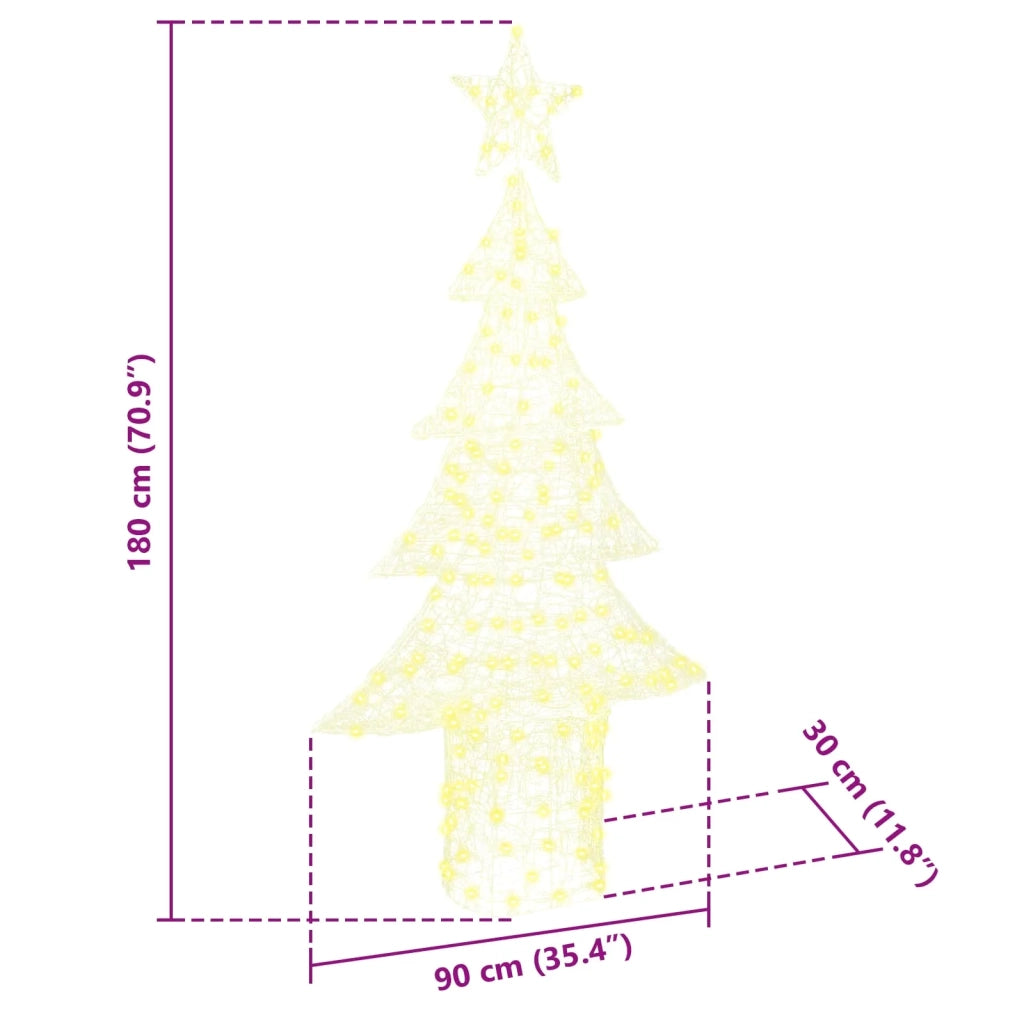 Albero di Natale con 240 LED Bianco caldo 150 cm Acrilico
