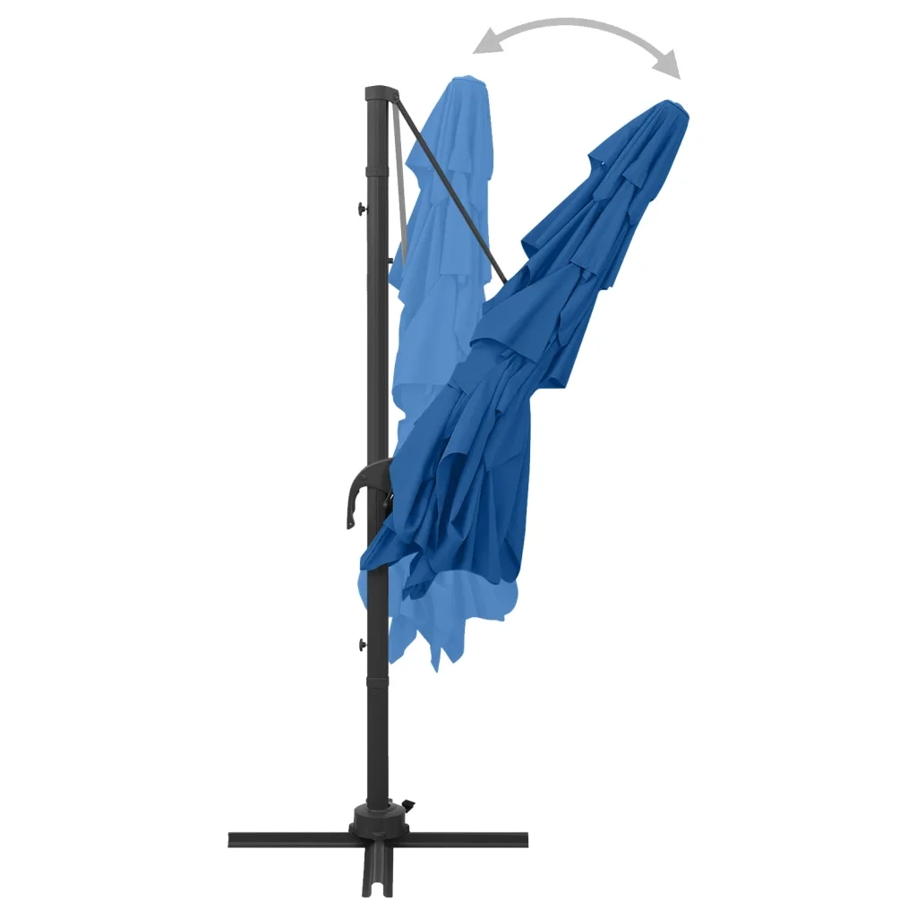 Ombrellone a Sbalzo 4 Livelli Palo in Alluminio 250x250 cm Blu 313827