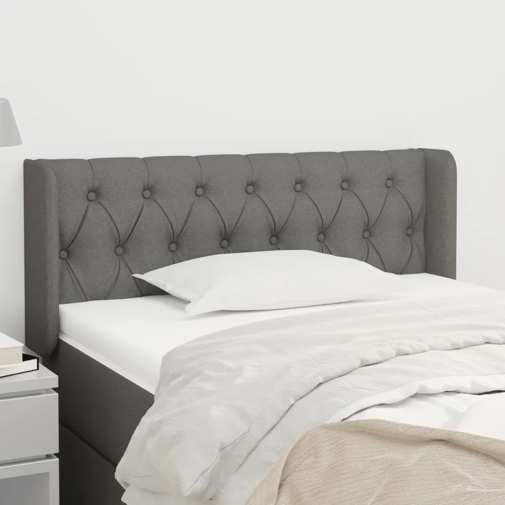 Testiera ad Orecchio Grigio Scuro 93x16x78/88 cm in Tessuto 3119087
